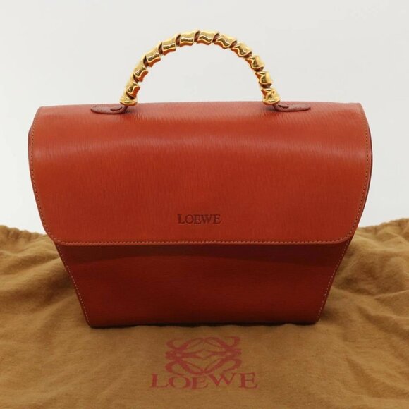 LOEWE Twist Hand Bag Leather Red Auth am3594V - Picture 3 of 14